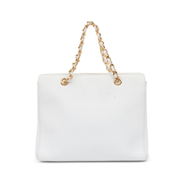 VINTAGE CHANEL White Caviar Leather Bag from 1997-1999 - Authentic! - Picture 3 of 10